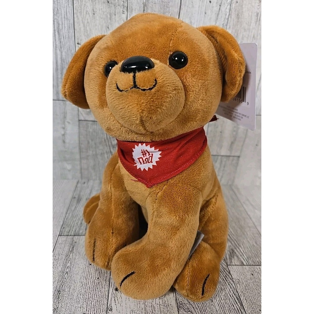 Hallmark Dog Plush Fathers Day Puppy Wearing Bandana #1 Dad Stuffed Animal NEW